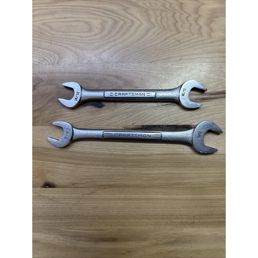 Lot of 2 Craftsman 3/4X5/8 & 19/32X11/16 Double Open End Wrench V 44581,44582